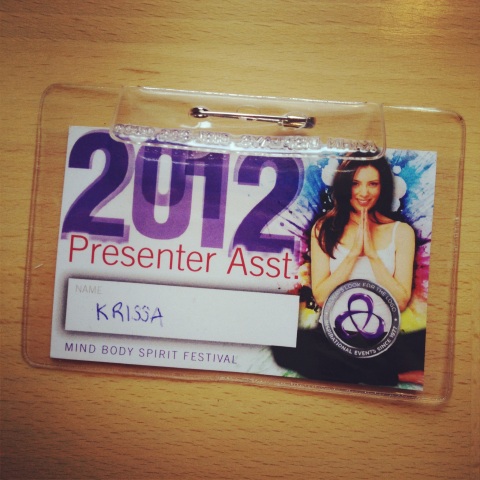 presenter assistant badge, mind body spirit 2012